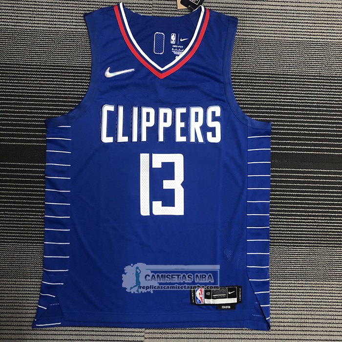 Camiseta Los Angeles Clippers Paul George NO 13 Icon 2020-21 Autentico Azul